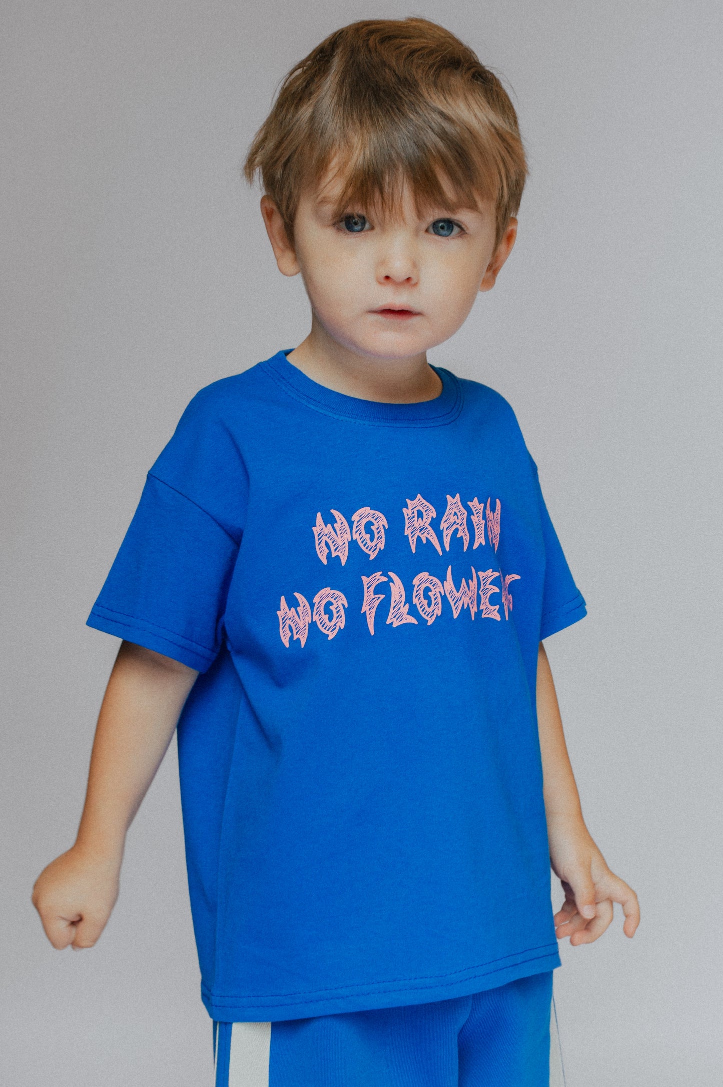 NO RAIN NO FLOWERS TEE - BLUE