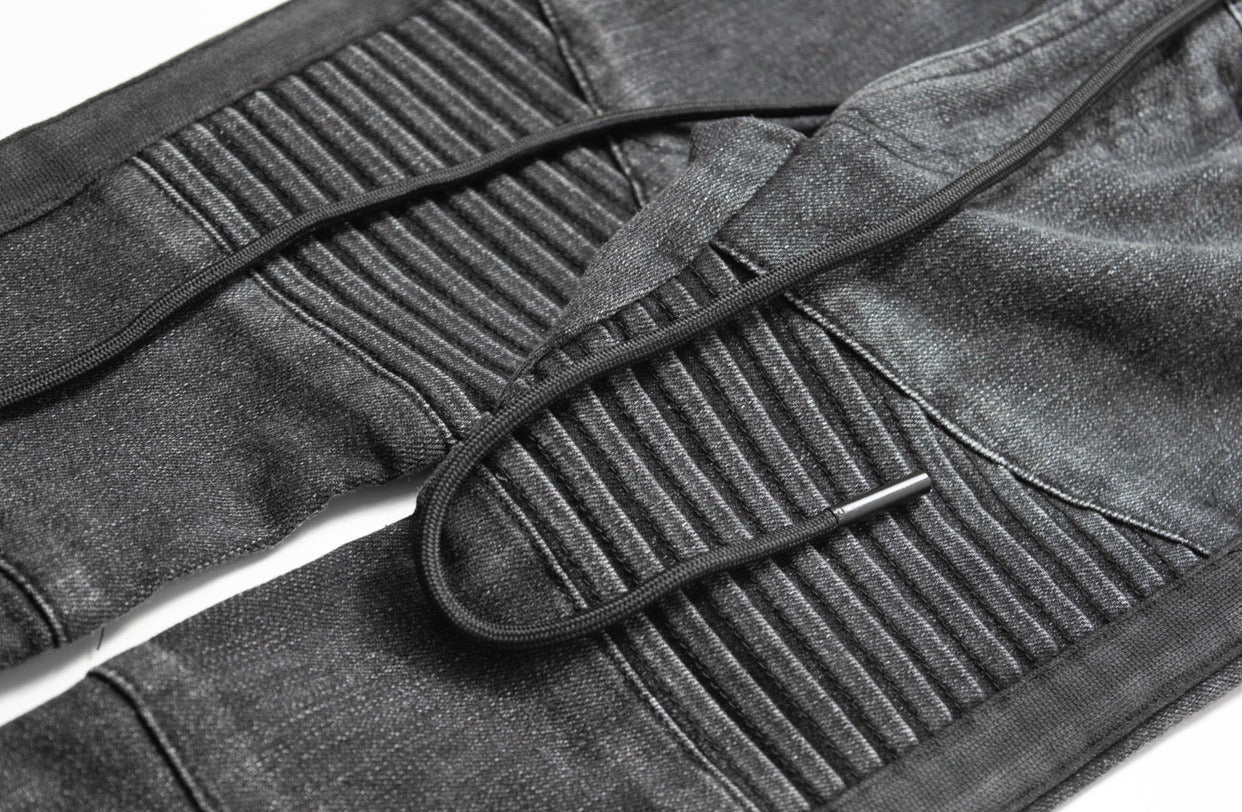 BIKER JEANS - ACID BLACK