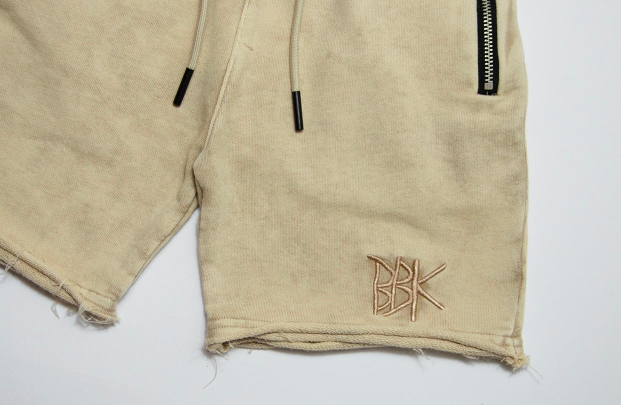 BASICS SHORTS - ACID WASH BEIGE