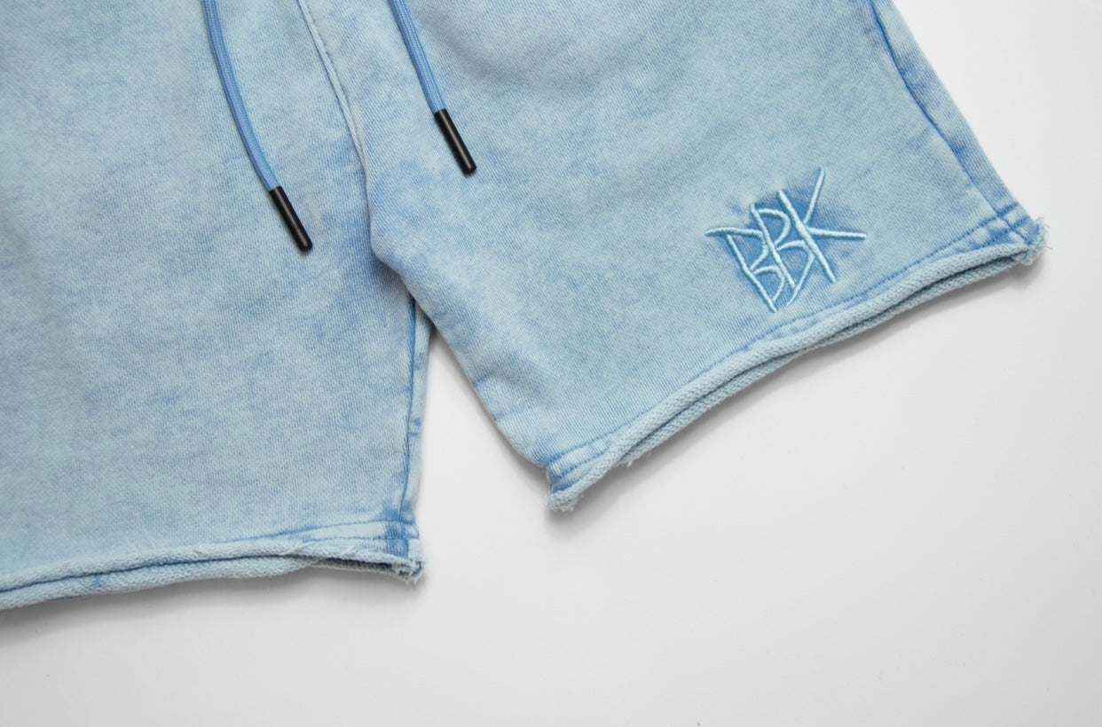 BASICS SHORTS - ACID WASH BLUE