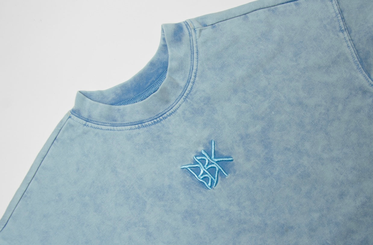 BASICS TEE - ACID WASH BLUE