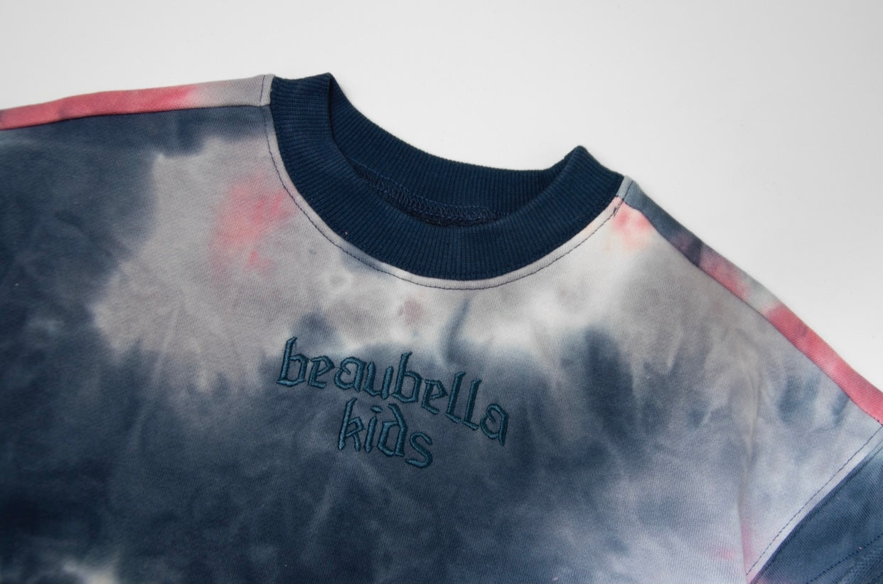TIE DYE SHORT SLEEVE SWEATSHIRT