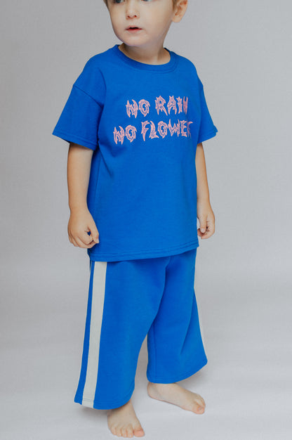 NO RAIN NO FLOWERS TEE - BLUE