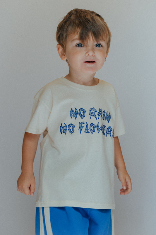 NO RAIN NO FLOWERS TEE - CREAM