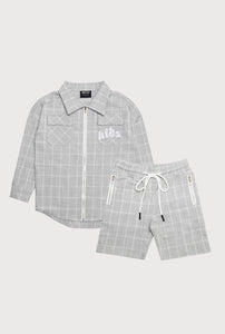 ZIP PLAID SHACKET SET