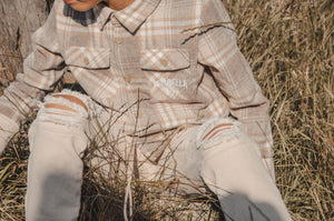 BIKER JEANS - BEIGE