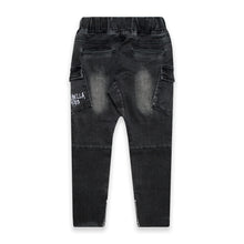 Load image into Gallery viewer, CARGO JEANS - ACID BLACK