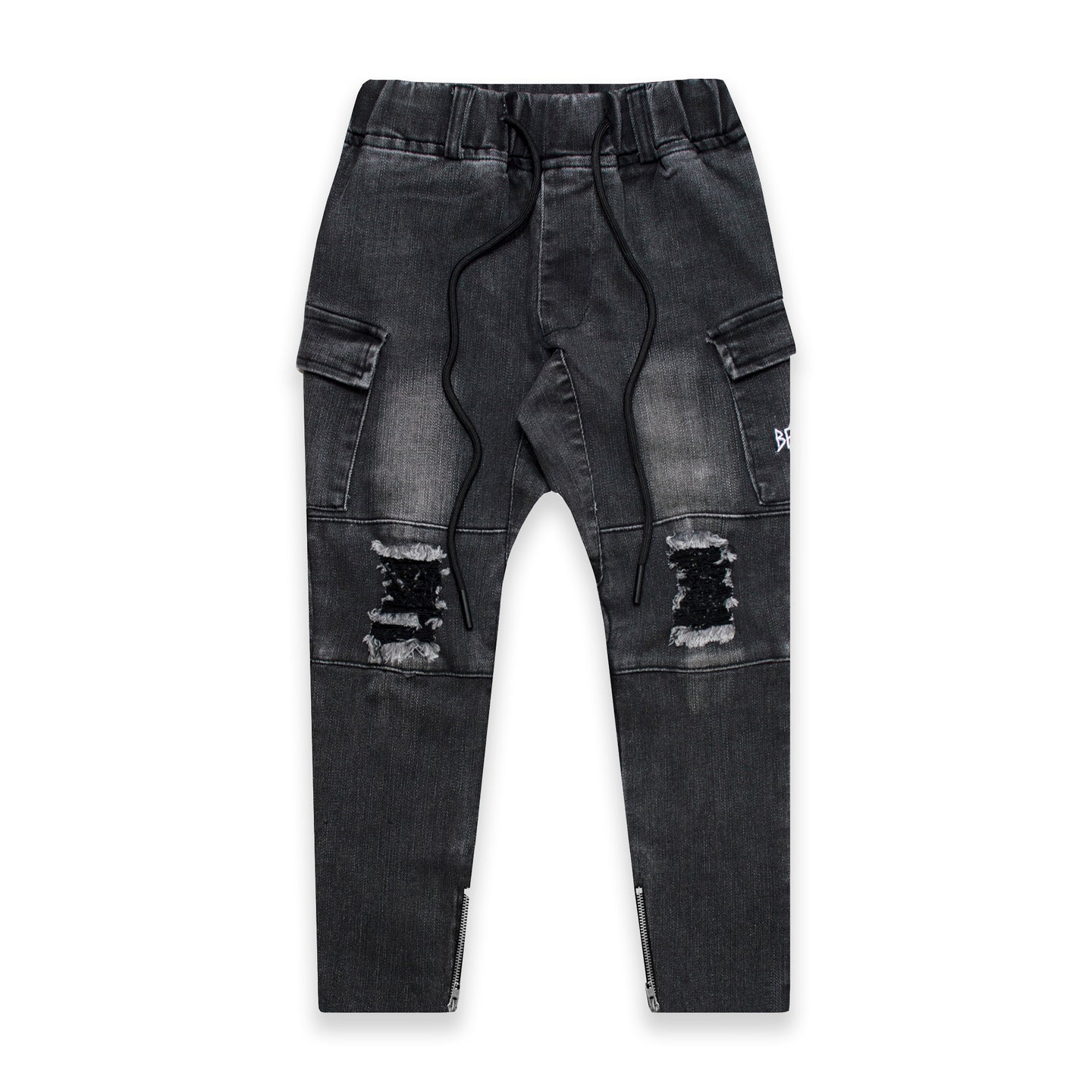 CARGO JEANS - ACID BLACK