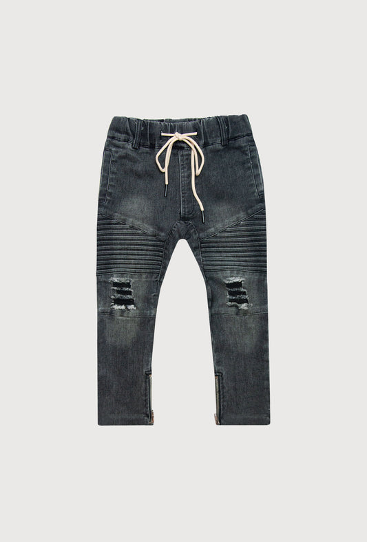 BIKER JEANS - ACID BLACK