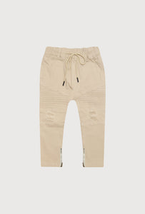 BIKER JEANS - BEIGE
