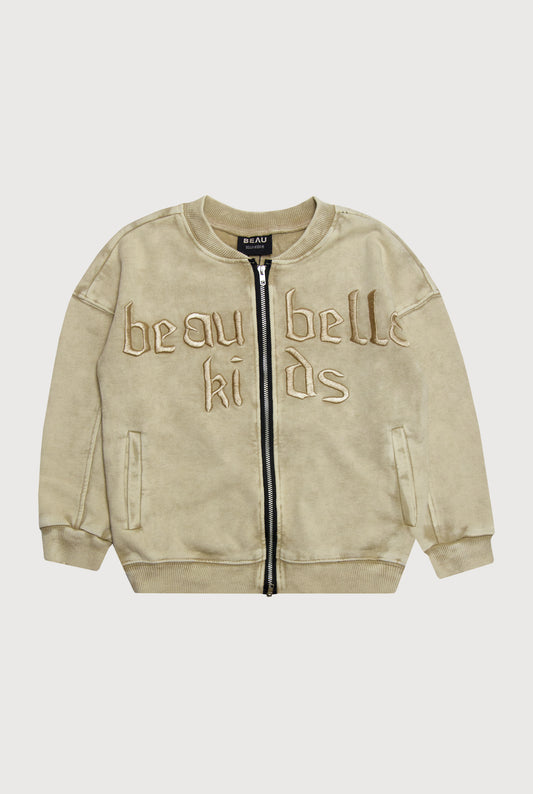 SIGNATURE BOMBER JACKET - ACID WASH BEIGE