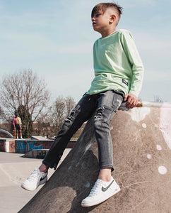 CARGO JEANS - ACID BLACK