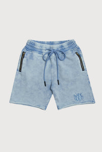 BASICS SHORTS - ACID WASH BLUE