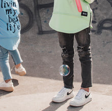 Load image into Gallery viewer, CARGO JEANS - ACID BLACK