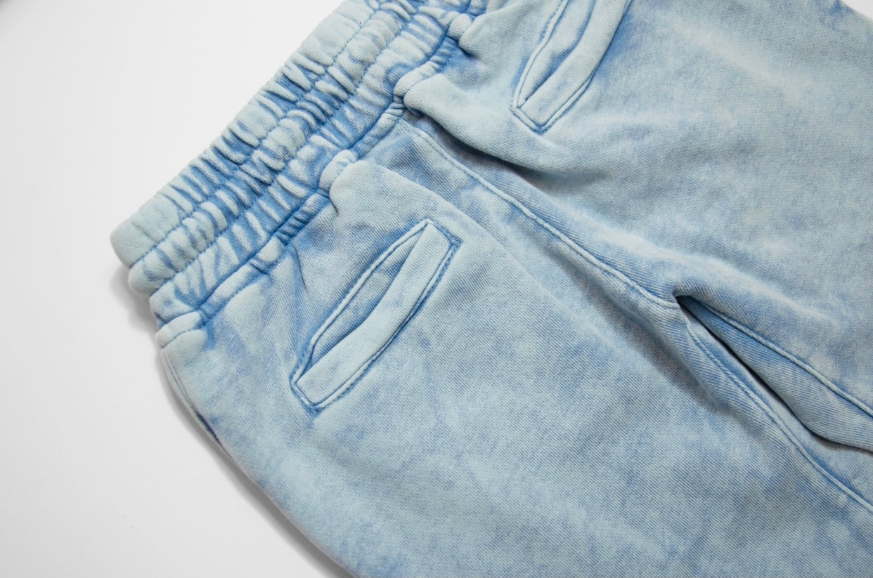 BASICS JOGGER PANTS - ACID WASH BLUE