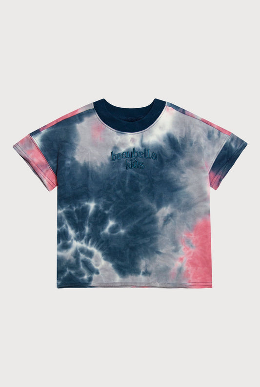 TIE DYE SHORT SLEEVE SWEATSHIRT