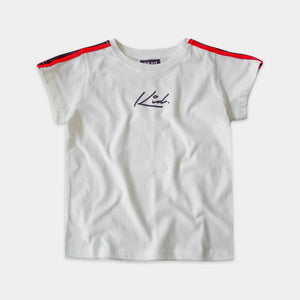 STRIPE SLEEVE TEE - WHITE