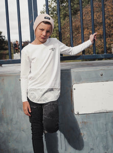 PAISLEY HEM TEE - WHITE