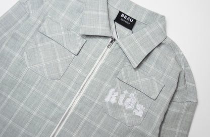 ZIP PLAID SHACKET