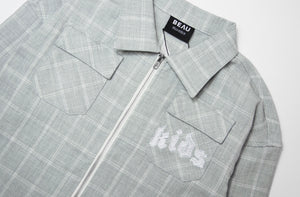 ZIP PLAID SHACKET