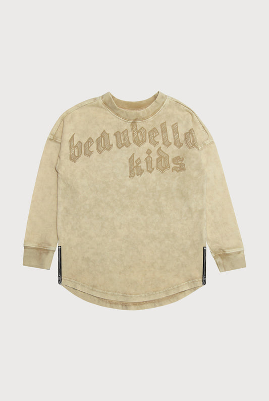 SIGNATURE LONG SLEEVE - ACID WASH BEIGE