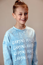 Load image into Gallery viewer, CHASING WAVES LONG SLEEVE - ACID WASH BLUE