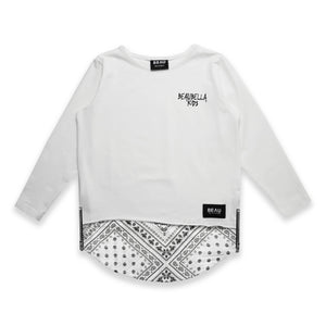 PAISLEY HEM TEE - WHITE