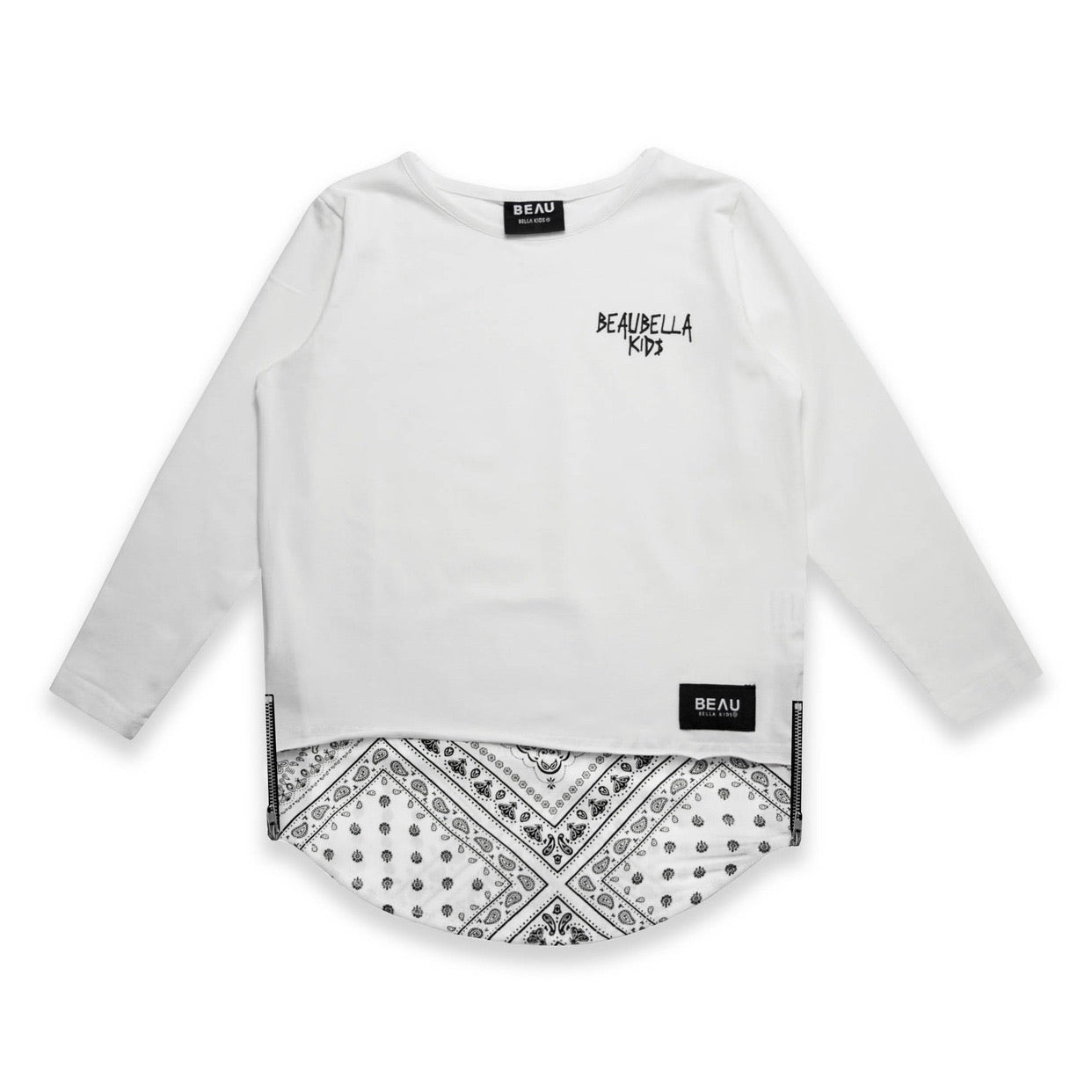 PAISLEY HEM TEE - WHITE